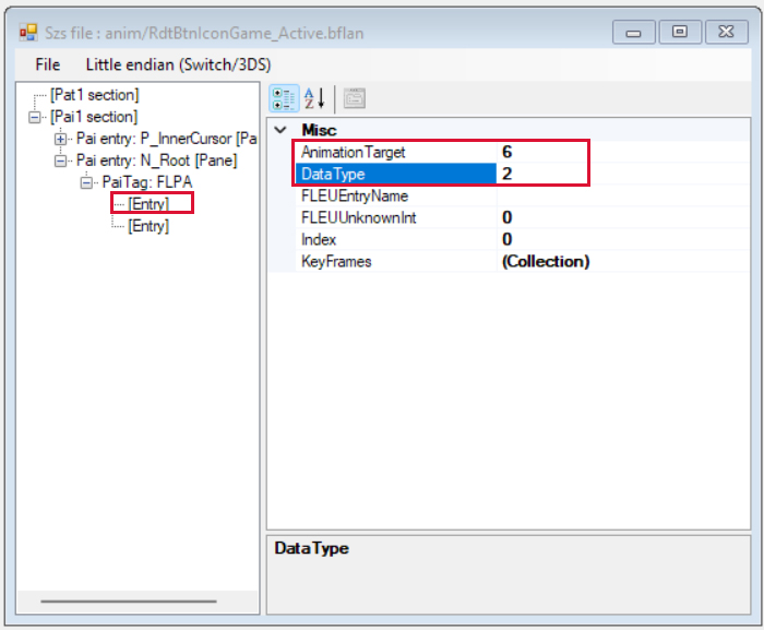 AnimationTarget and DataType